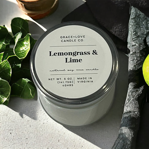 Lemongrass & Lime - 5 oz. Candle - Grace+Love Candle Co.