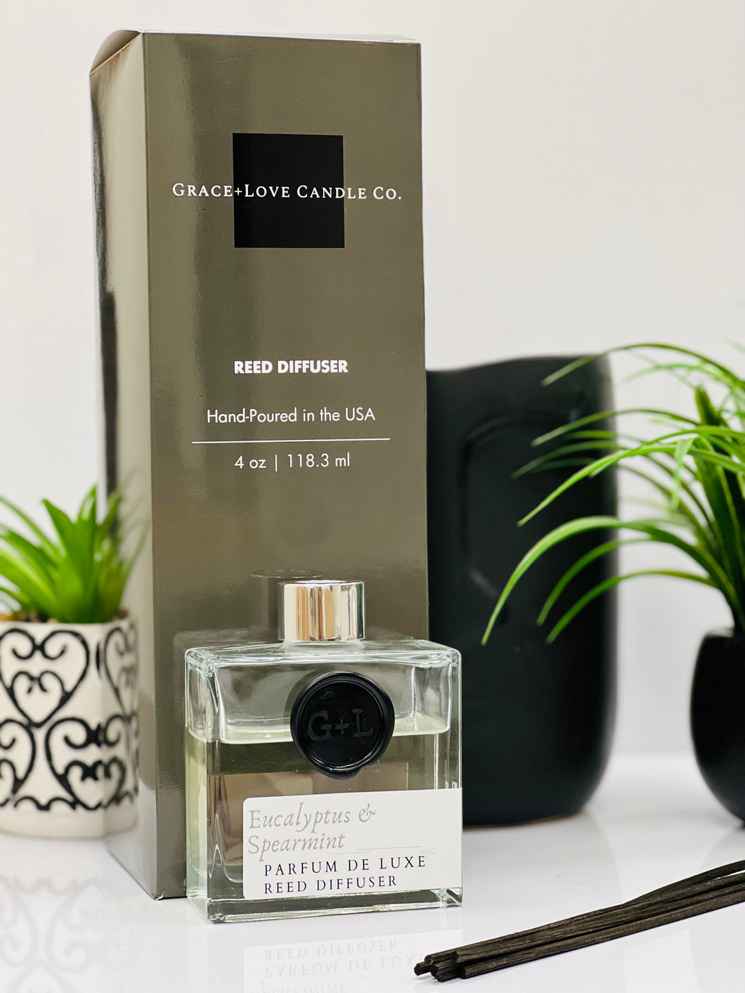 Eucalyptus and Spearmint Reed Diffuser - Grace+Love Candle Co.