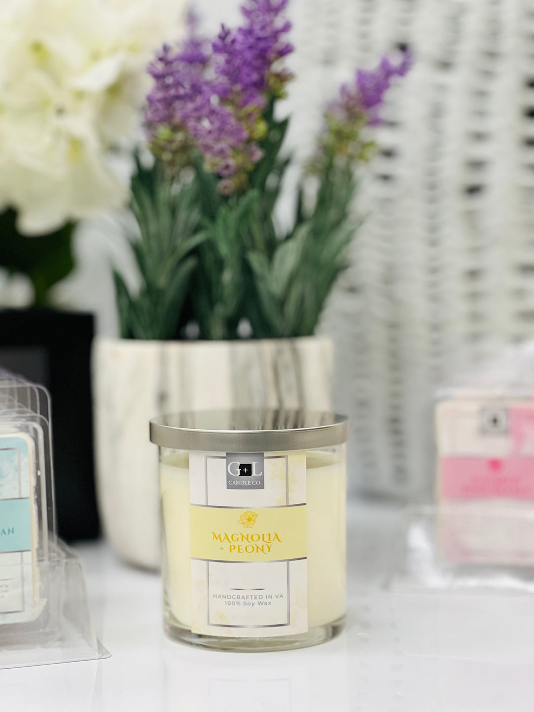 Magnolia and Peony - 8 oz. candle - Grace+Love Candle Co.