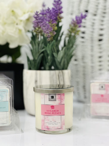 Sugared Rose Petals - 8 oz. candle - Grace+Love Candle Co.